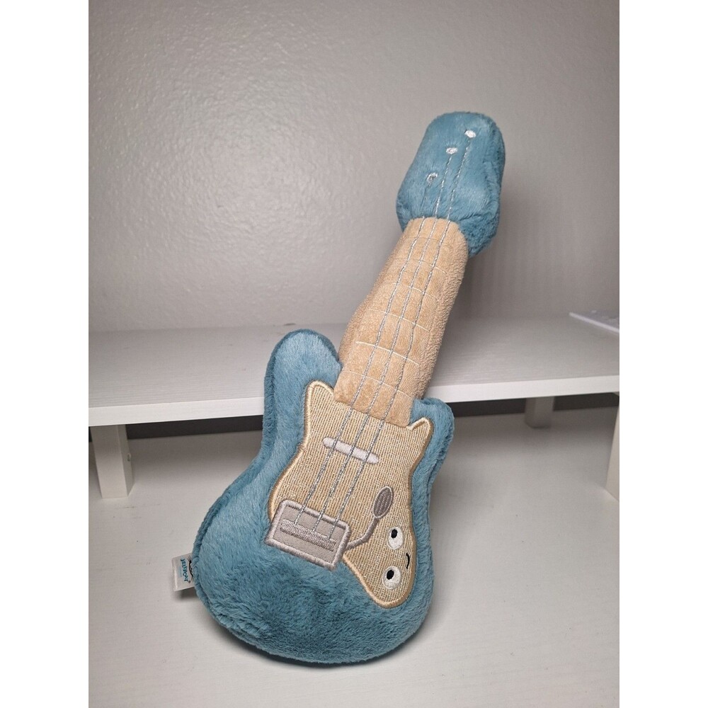 Retired Jellycat Wiggedy Guitar Soft Blue Plush Stuffed Toy No Sound